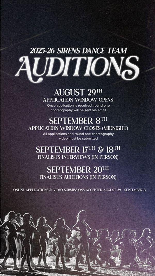 Sirens Auditions Schedule